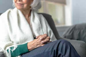 Senior woman in reflection